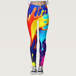 Explosivt Färg i Abstrakt Art Leggings