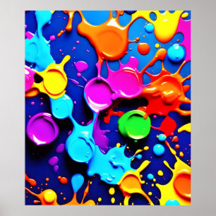 Explosivt Färg i Abstrakt Art Poster