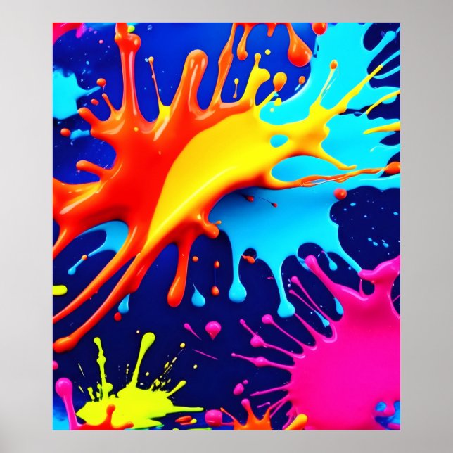 Explosivt Färg i Abstrakt Art Poster (Framsidan)