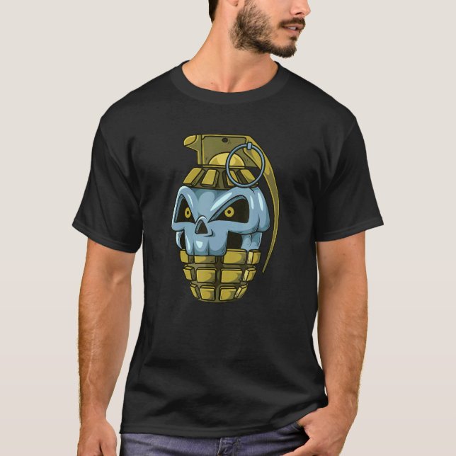 Explosivt handskullsövertoning t shirt (Framsida)