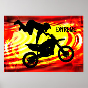 Explosivt motocross-hopp poster