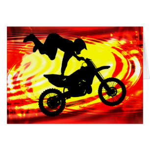 Explosivt Motocrosshopp Hälsningskort