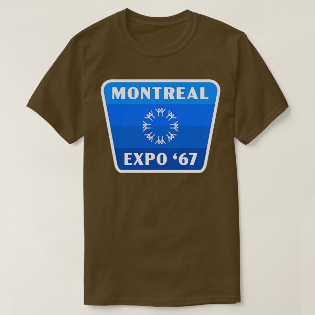 Expo 67 Montreal Worlds Fair Retro Badge Blue T Shirt (Design framsida)