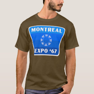Expo 67 Montreal Worlds Fair Retro Badge Blue T Shirt