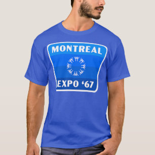 Expo 67 Montreal Worlds Fair Retro Badge Blue T Shirt