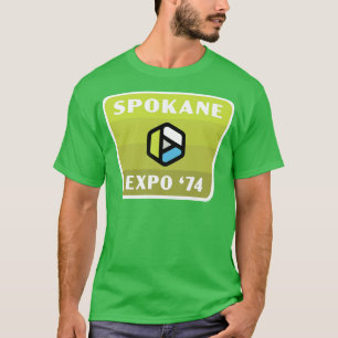 Expo 74 Spokane Worlds Fair Retro Badge Grönt T Shirt