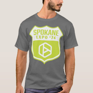 Expo 74 Spokane Worlds Fair Retro Shield White på T Shirt