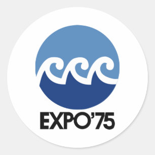 Expo 75 Design Okinawa Runt Klistermärke