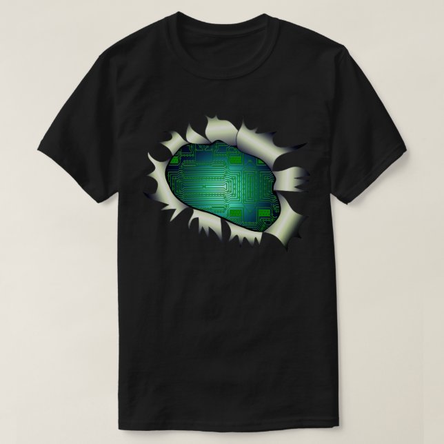 Exponerat kretskort Chest Ingenjör T-Shirt (Design framsida)