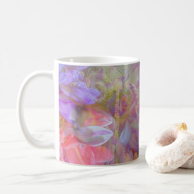 Exponering för blommor i Dubblan Fantasy Art Kaffemugg (Med munk)