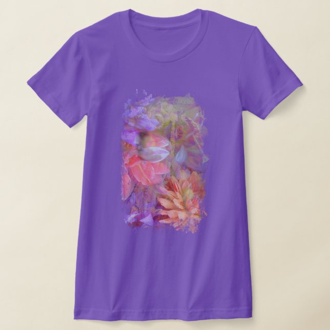 Exponering för blommor i Dubblan Fantasy Art T Shirt (Laydown)