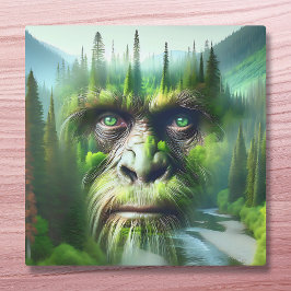 Exponering för Dubbla av Bigfoot-Sasquatch med sko Canvastryck