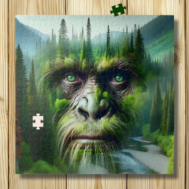 Exponering för Dubbla av Bigfoot-Sasquatch med sko Pussel