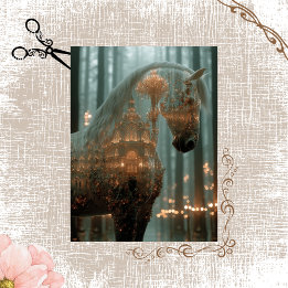 Exponering för Dubbla av Decoupage Horse Forest