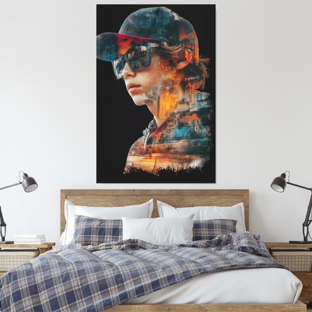 Exponering för Dubbla av urban Vibe Canvastryck (Insitu (sovrum))