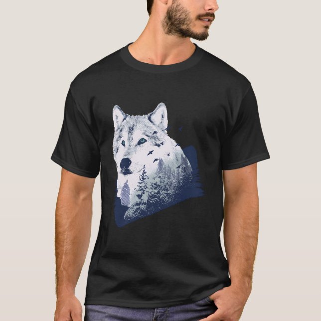 Exponering för Dubbla av varg T Shirt (Framsida)