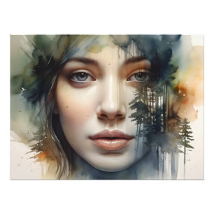 Exponering för kvinnors dubbla fototryck