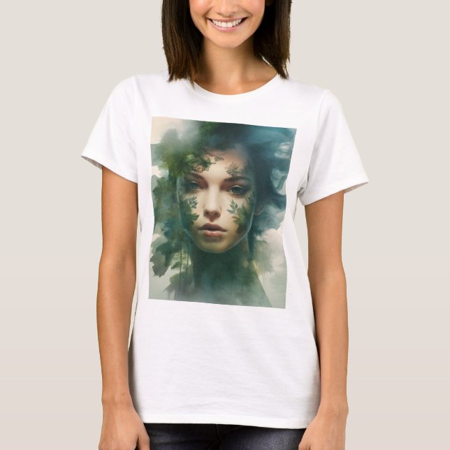 Exponering för kvinnors dubbla t shirt (Framsida)