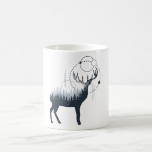 Exponering för modern geometrisk Hjort Dubbla av s Kaffemugg