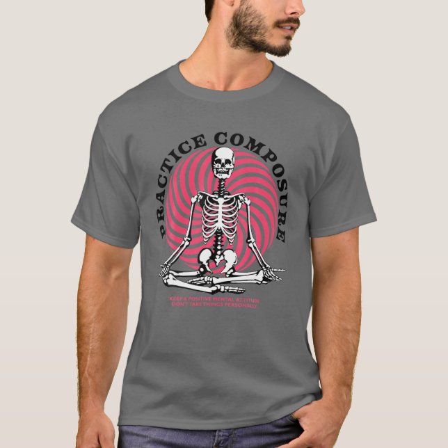 Exponering hos människa Skeleton Yoga Meditation  T Shirt (Framsida)