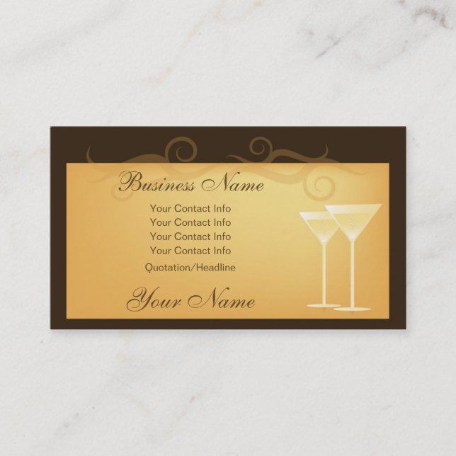 Exponeringsglas av Сhampagne visitkortar Visitkort (Framsida)