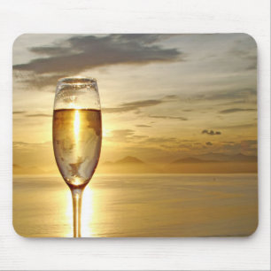 exponeringsglas av champagne musmatta