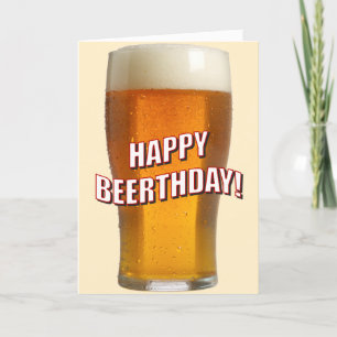 Exponeringsglas av öl (lyckliga Beerthday) Kort