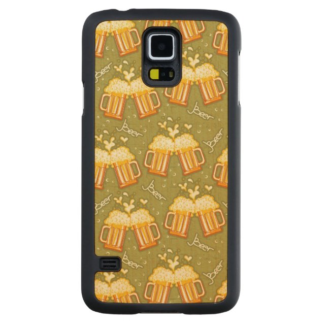 Exponeringsglas av ölmönster carved lönn galaxy s5 slim skal (Baksidan)