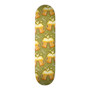 Exponeringsglas av ölmönster mini skateboard bräda 18,7 cm
