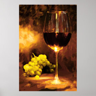 Exponeringsglas av vin- & gröntdruvor i poster