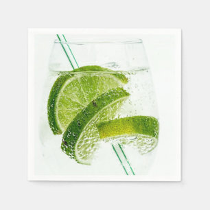 Exponeringsglas för drink för limefruktsodavatte pappersservett