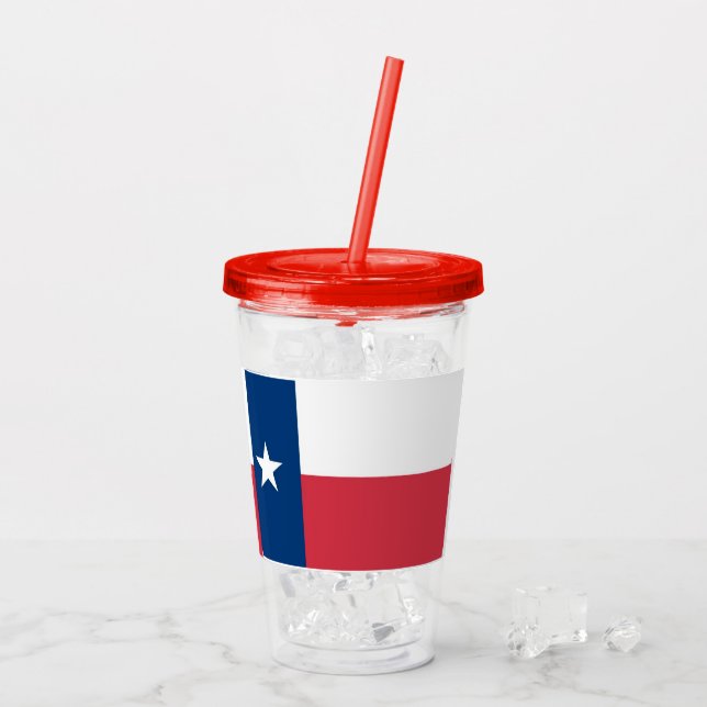 Exponeringsglas för Texas flaggaakryl Take Away Mugg (Baksida Ice)