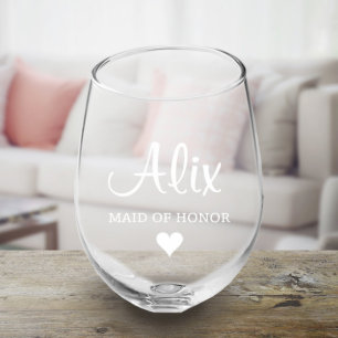 Exponeringsglas för vin för maid of honorbrudens