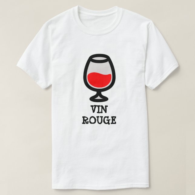 Exponeringsglas med rött vin- och textvinrouge t shirt (Design framsida)