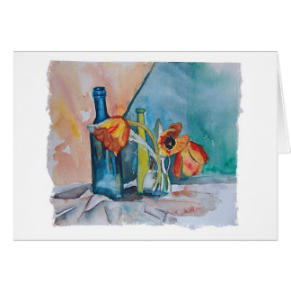 Exponeringsglas och tulpan hälsningskort