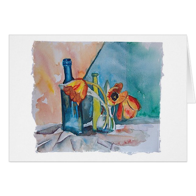 Exponeringsglas och tulpan hälsningskort (Framsidan Horizontal)