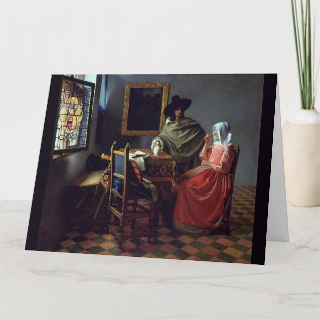 Exponeringsglaset av vin av Johannes Vermeer Kort (Framsida)
