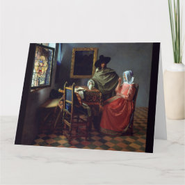 Exponeringsglaset av vin av Johannes Vermeer Kort