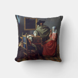 Exponeringsglaset av vin av Johannes Vermeer Kudde