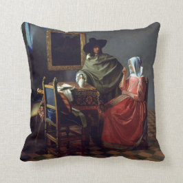 Exponeringsglaset av vin av Johannes Vermeer Kudde