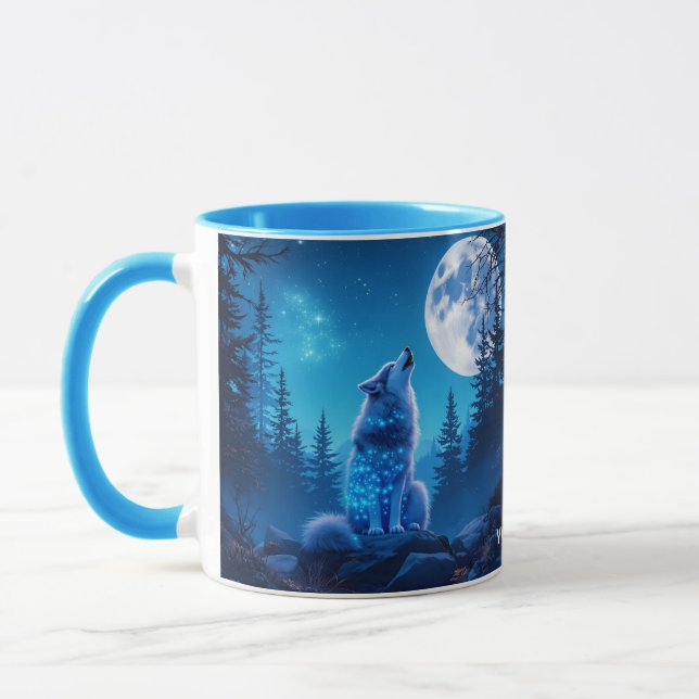Exposition av Fantasy Cute Varg Dubbla Mugg (Vänster)
