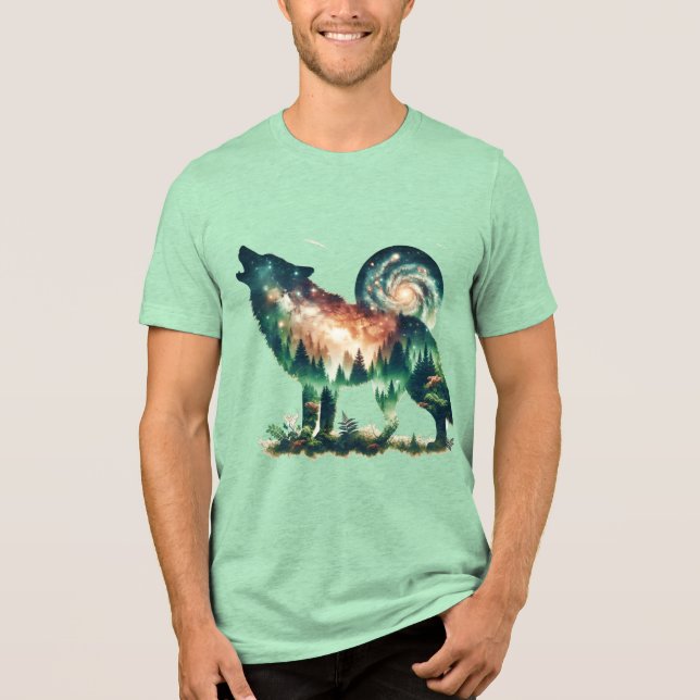 Exposition av Fantasy Cute Varg Dubbla T Shirt (Framsida)