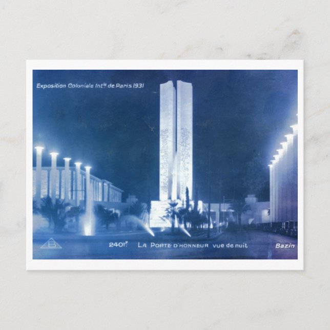 Exposition Coloniale Paris, 1931 Vintage Vykort (Framsida)