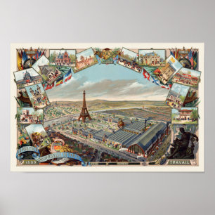 Exposition Universelle Paris Vintage affisch 1889