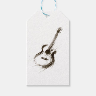 Expresivt bläckgitarr minimalist penselmusik på presentetikett