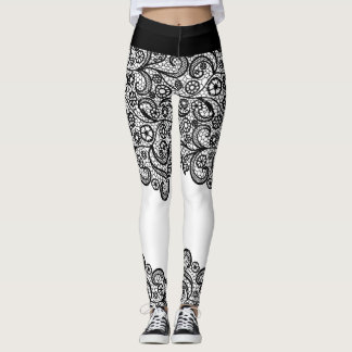 Express Black & White Lacy Möhippa Dress Leggings