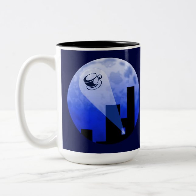 Express Delivery Coffee Humor Två-Tonad Mugg (Vänster)