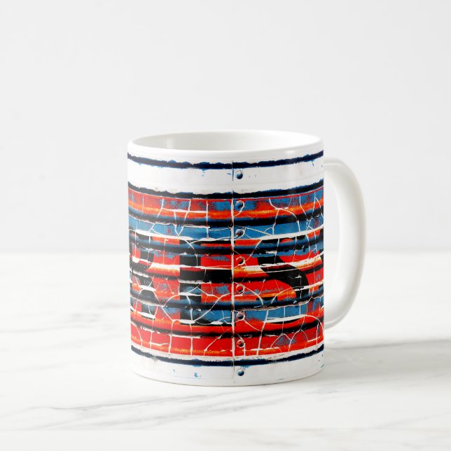 "Express" - Rustik målningsfärg Kaffemugg (Framsida höger)