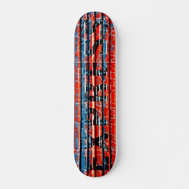 "Express" - Rustik målningsfärg Mini Skateboard Bräda 18,5 Cm (Framsida)