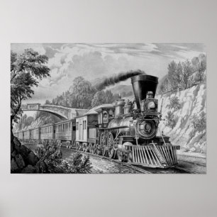 Express Tåg - Vintage Railroad Poster